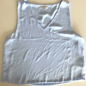 Babaton blue sleeveless blouse size M